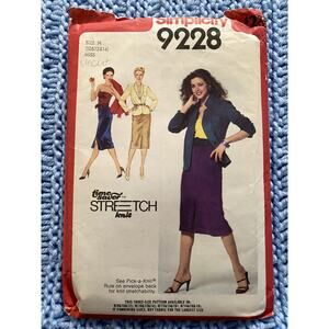 Simplicity 9228 Sewing pattern skirt tube top jacket 1980s size 10 12 14